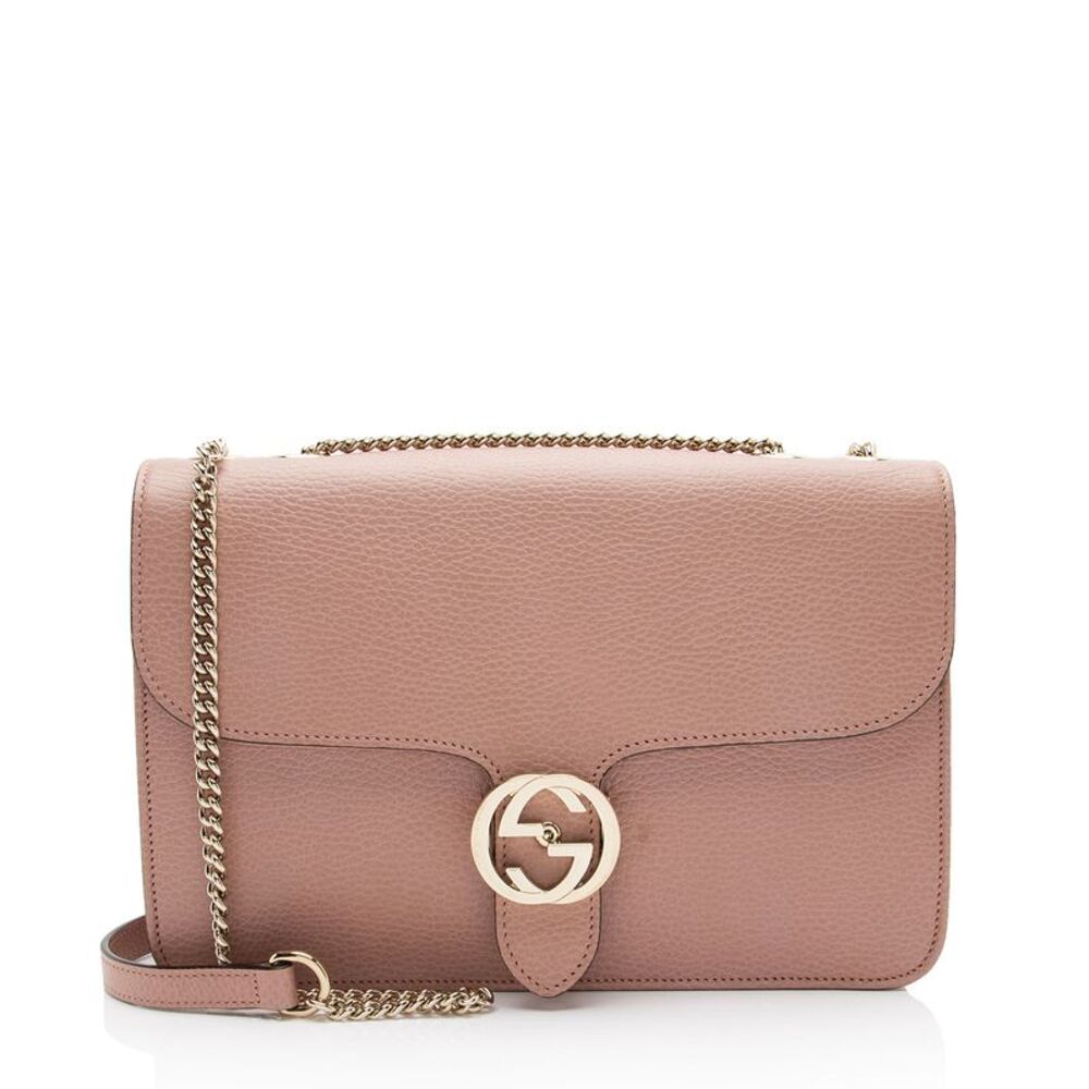 Gucci Grained Calfskin Interlocking G Medium Shoulder Bag